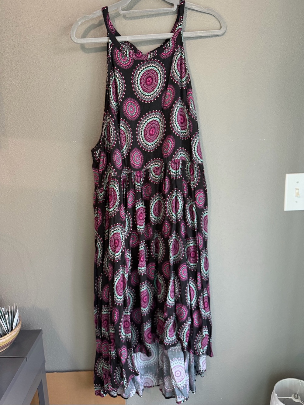 TORRID High- Low Dress with Pink & Teal Mandala Print